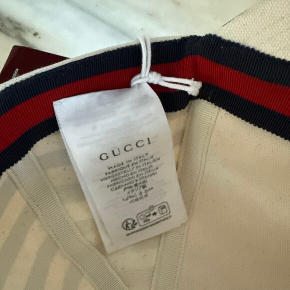 Gucci Sporty Script Navy Striped Hat Large - Picture 8 of 10